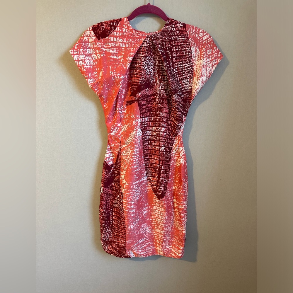 Acné printed Womens Sweety Kroko Pink/Red dress. Size S. see pictures with meas